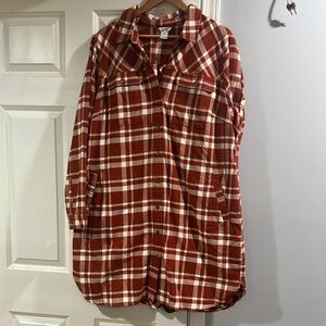 Plaid Button-Up Shirt Dress